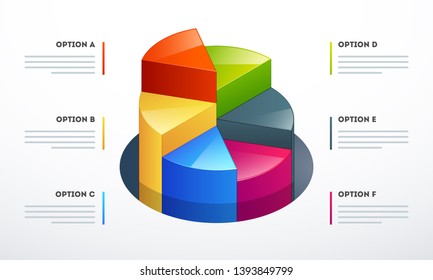 3d pie chart in different growth steps for Business Infographics concept.