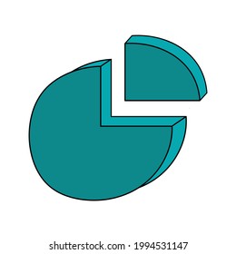 Icono de doodle de gráfico circular de 3.ᵉʳ