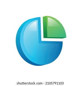 3d Pie Chart Examples. Round graph-chart of statistics. Vector illustration.