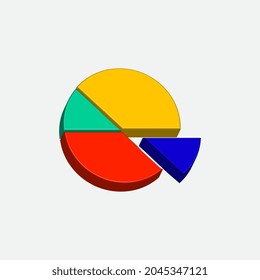 3d pie chart finance vector 3d illustration.