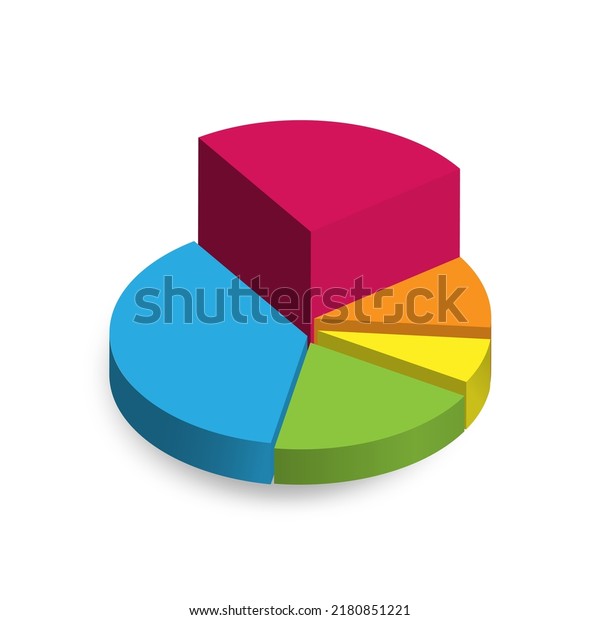 3d pie chart graph is divided into parts.\
Realistic geometric infographic of 3 parts share for business\
presentation, design data finance, report. Business graph template.\
Vector illustration
