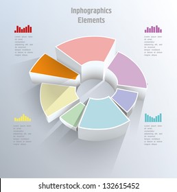  3d Pie Chart Graph. Vector Illustration.