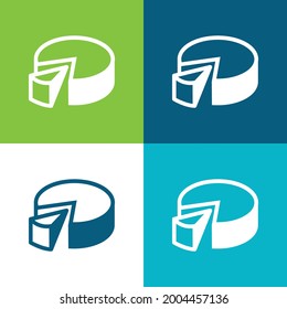 3d Pie Chart Graphic Flat four color minimal icon set
