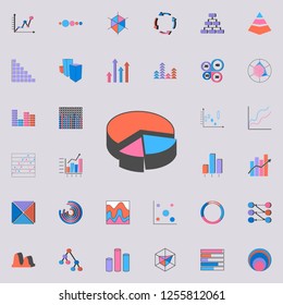 3D pie chart icon. Charts & Diagramms icons universal set for web and mobile