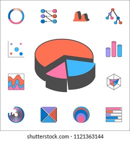 3D pie chart icon. Detailed set of Charts Diagramms icons. Premium quality graphic design sign. One of the collection icons for websites, web design, mobile app on white background