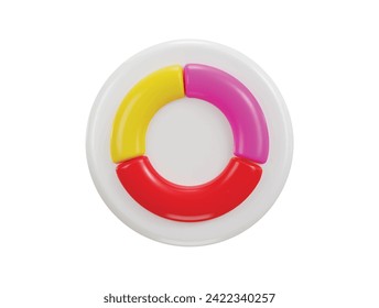 3d pie chart icon on business financial report vector illustration