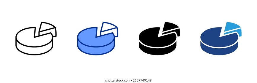 3D Pie Chart icon sheet multiple style collection