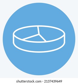 3D Pie Chart Icon in trendy blue eyes style isolated on soft blue background