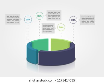 3D Pie Chart Illustration. Perfect for infographics, presentations, graphics and other information material.