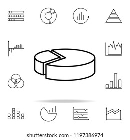 3d pie chart line icon. Chart and diagram icons universal set for web and mobile