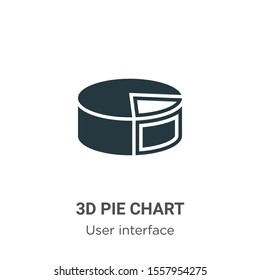 3d pie chart vector icon on white background. Flat vector 3d pie chart icon symbol sign from modern user interface collection for mobile concept and web apps design.