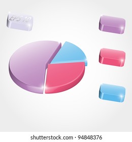 3D pie chart for your business presentation in elegant style