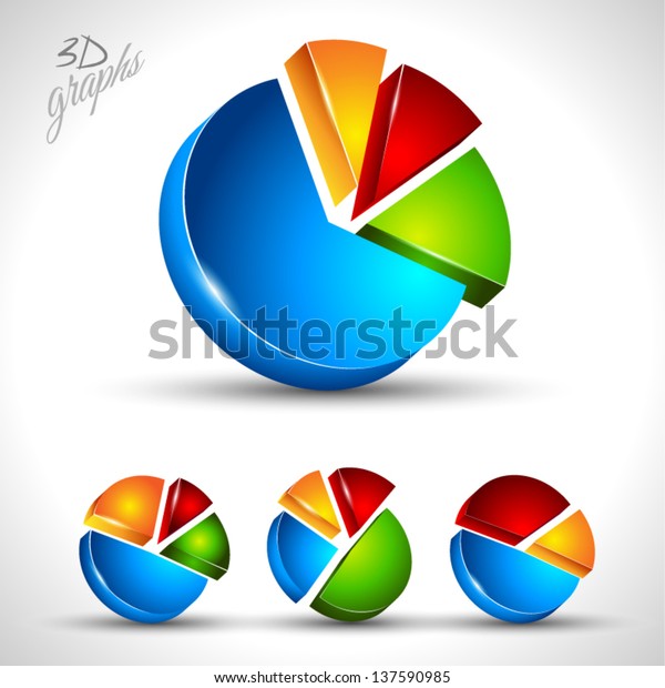 3d Pie Diagram Infographic Percentage Data Stock Vector (Royalty Free ...