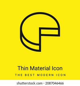 3d Gráfico circular sin símbolo de contorno de parte de cuarto icono de material amarillo brillante mínimo