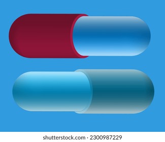 Medicina de píldora 3D, Icono de píldora médica realista Vector 3d aislado. Plantillas de diseño de píldoras, cápsulas para el concepto médico