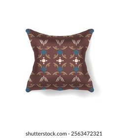 3d pillow vintage traditional batik pattern vector