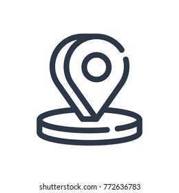 3d pin icon. Isolated locate and 3d pin icon line style. Premium quality vector symbol drawing concept for your logo web mobile app UI design.