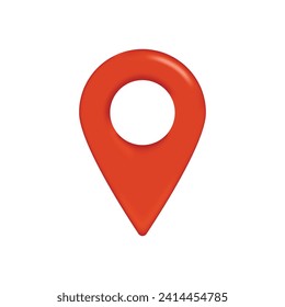 3d pin icon location map point red