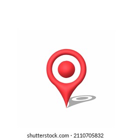 3d pin map icon design illustration