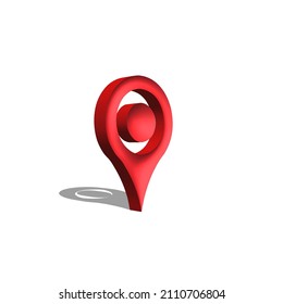 3d pin map icon design illustration