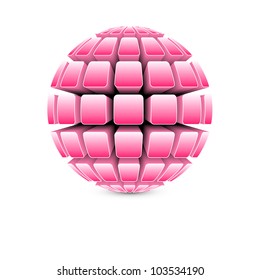 3d pink ball vector
