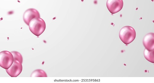 Fondo de diseño de globo rosa 3D Plantilla de Vector de ilustración de Anuncio hermosa