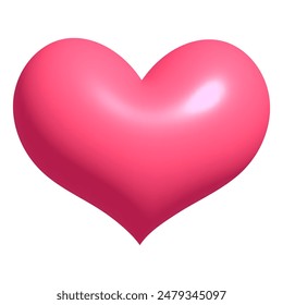 3d Pink Balloon vector heart shape on the isolated background. Rendering illustration Decor for Valentine's day, mother's day, wedding invitation.