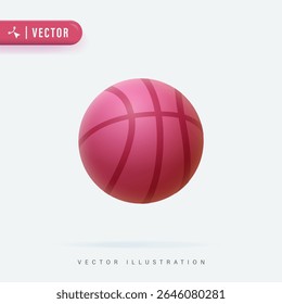 Ilustração de vetor de basquete rosa 3D