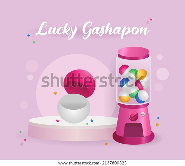 3d pink\
Bingo with balls, Gashapon balls and lotto machine for online\
promotion events. Concept of lucky random gambling game, lotto\
ball, Gashapon ball entertaining gambling\
game.