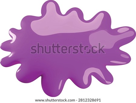 3D pink blob cartoon plastic style vector icon. Abstract blot, paint splash with smooth curved edges. Realistic bright slime, jelly stain, liquid drip. Goo and mucus smudge. Dribble design element