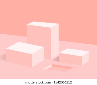 3D pink box and background for product.
