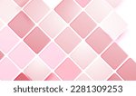 3d Pink ceramic tile cubes pattern. Abstract background from pink 3d rhombus with rounded edges. Technology square background. Luxury 3D geometric pattern background. 3D Vector illustration EPS10.