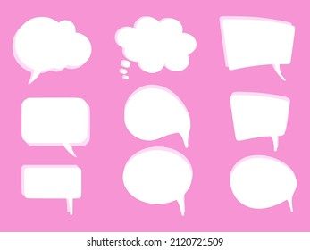 3d pink chat, chat icon collection set