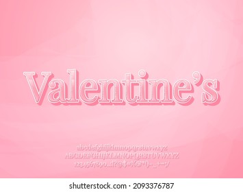 3d Pink Elegant Happy Valentine Text Effect