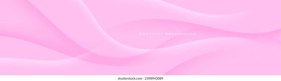 3D-rosa geometrisch abstrakter Hintergrund überlappen Schicht auf hellem Raum mit Wellen Dekoration. Minimalistisches modernes Design-Element-Ausschnitt-Konzept für Banner-, Flyer-, Karten- oder Broschürendeckel