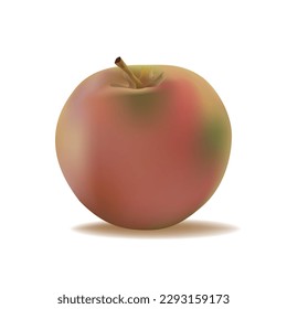 3d pink green Apple fruit vector illustration EPS10