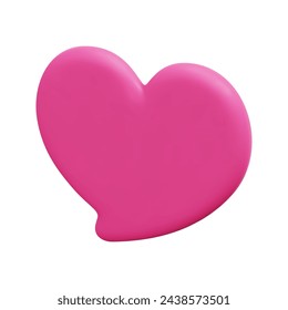 3d pink heart bubble vector icon. Isolated on white background. 3d social media communication concept. Cartoon minimal style. 3d pink conversation icon vector render illustration.