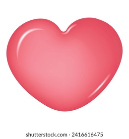 3d pink heart isolated on transparent background. Vector illustration for Valentine's day.