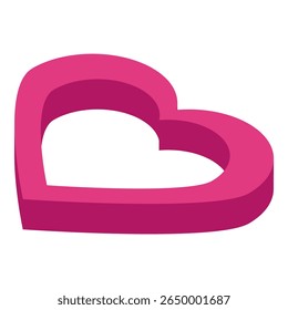 Forma de coração rosa 3d representando o amor, romance, e dia dos namorados
