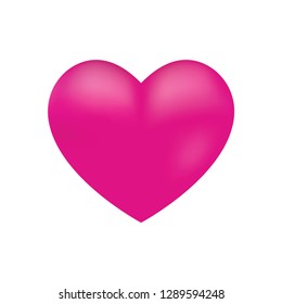 3d pink heart vector