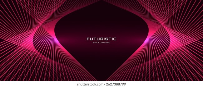 3D pink lines techno abstract background overlap layer on dark space with waves effect decoration. Modern graphic design element stripes style concept for web, poster, flyer, card, or brochure cover