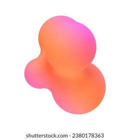 3d pink liquid blobs set. Abstract colored spheres in flight. Vector realistic render of bubbles on an isolated white background. Illustration of lava lamp elements in y2k style.