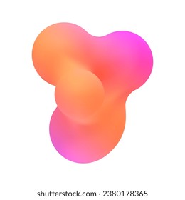 3d pink liquid blobs set. Abstract colored spheres in flight. Vector realistic render of bubbles on an isolated white background. Illustration of lava lamp elements in y2k style.