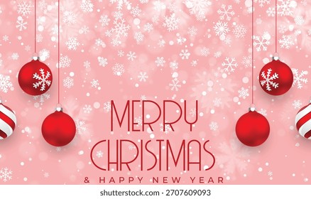 3d pink merry christmas background