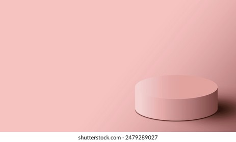 3D pink podium stand minimal wall scene on  background. You can use for product display, presentation mock up, showcase, etc. 