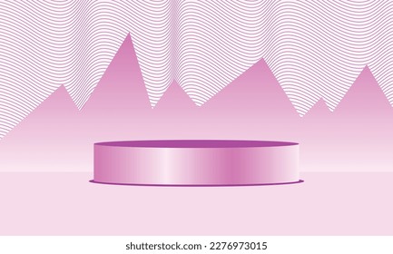3d pink podium vector design for pdoduct placment