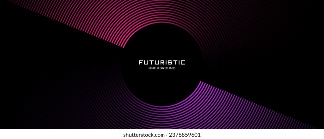 3D pink purple techno abstract background overlap layer on dark space with glowing circles shape decoration. Modern graphic design element future style concept for banner flyer, card or brochure cover