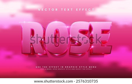 3d pink rose editable vector text effect, with elegant luxury theme