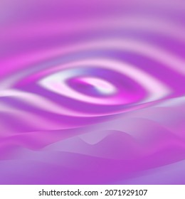 3D Pink Soundwave: Visualization Of Music Listen And Digital Sound. Circle Waves On Liquid Surface. Abstract Background For Artificial Intelligence And Big Data Concepts, EPS 10 Vector Illustration.