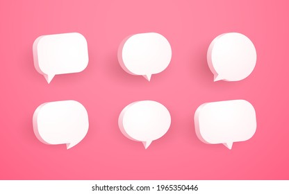 3d pink speech bubble chat icon collection set poster and sticker concept Banner  - Shutterstock ID 1965350446